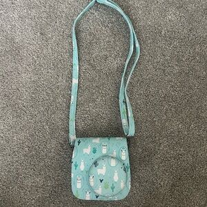 Kids Llama Print Crossbody Polaroid Camera Bag and Case - Teal